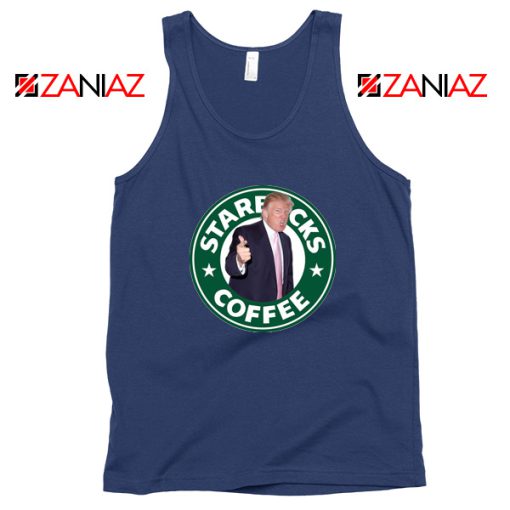 Trump Starbucks Parody Navy Tank Top