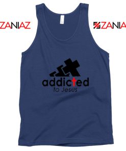 Addicted To Jesus Navy Blue Tank Top