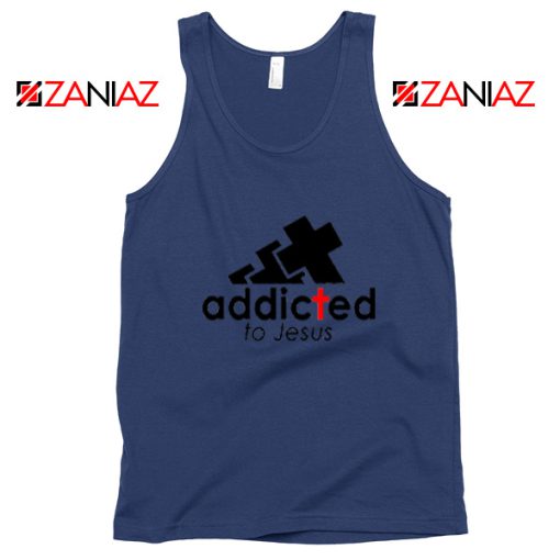 Addicted To Jesus Navy Blue Tank Top