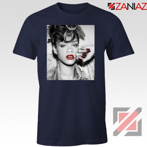 Best Rihanna Pop Singer Navy Blue Tshirt