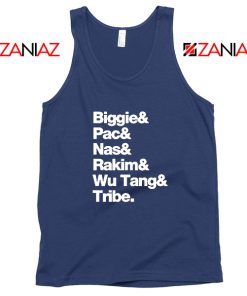 Biggie 2 Pac Nas Rakim Wu Tang Tribe Navy Blue Tank Top