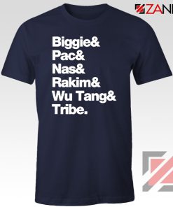 Biggie 2 Pac Nas Rakim Wu Tang Tribe Navy Blue Tshirt