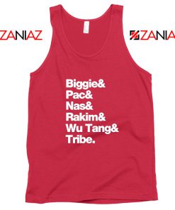 Biggie 2 Pac Nas Rakim Wu Tang Tribe Red Tank Top