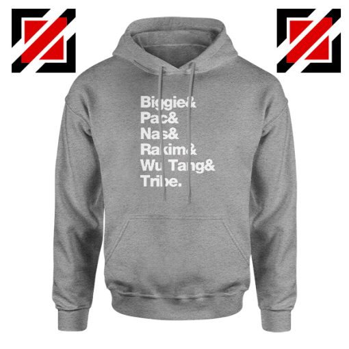 Biggie 2 Pac Nas Rakim Wu Tang Tribe Sport Grey Hoodie