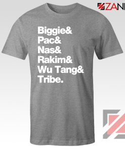 Biggie 2 Pac Nas Rakim Wu Tang Tribe Sport Grey Tshirt