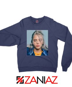 Billie Eilish Girl Star Navy Blue Sweatshirt