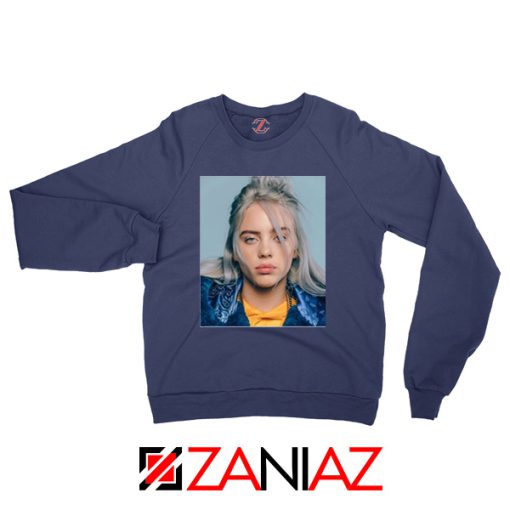 Billie Eilish Girl Star Navy Blue Sweatshirt