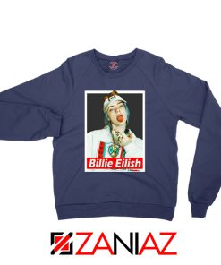 Billie Eilish Womens Navy Blue Sweatshirt