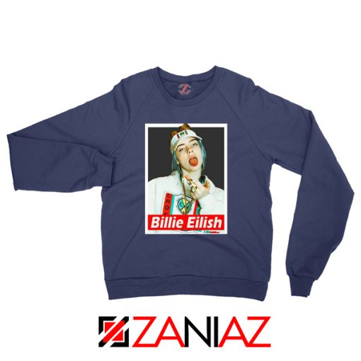 Billie Eilish Womens Navy Blue Sweatshirt