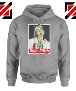 Billie Eilish Womens Sport Grey Hoodie