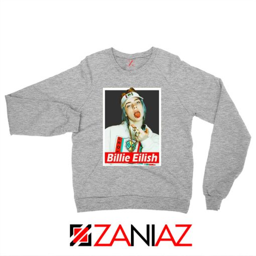 Billie Eilish Womens Sport Grey Sweatshirt