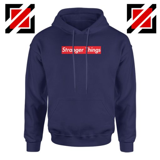 Cheap Stranger Things Parody Navy Blue Hoodie