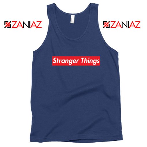 Cheap Stranger Things Parody Navy Blue Tank Top