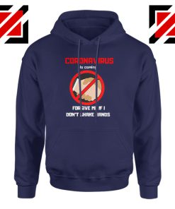 Coronavirus Is Coming Navy Blue Hoodie