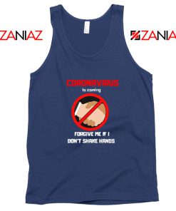 Coronavirus Is Coming Navy Blue Tank Top