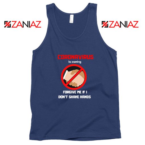 Coronavirus Is Coming Navy Blue Tank Top