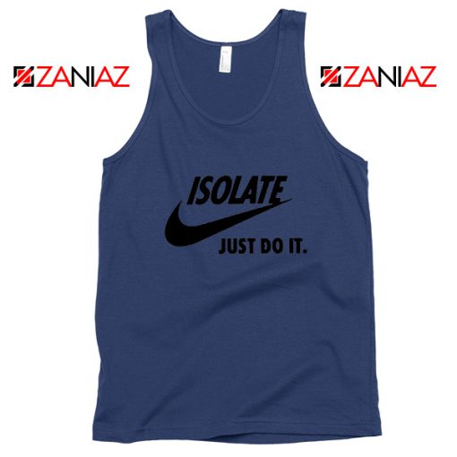 Coronavirus Isolate Parody Nike Navy Blue Tank Top