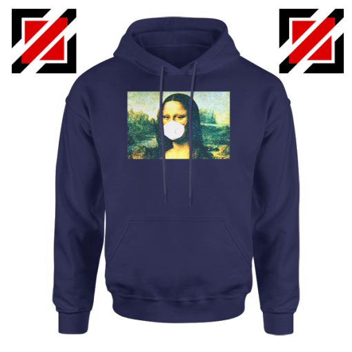 Coronavirus Mona Lisa Navy Blue Hoodie