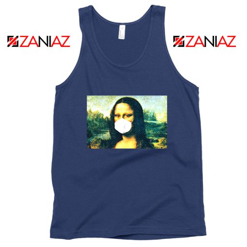 Coronavirus Mona Lisa Navy Blue Tank Top