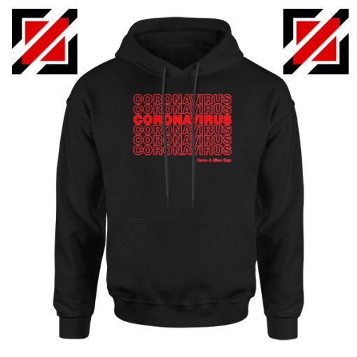 Coronavirus Repeating Black Hoodie