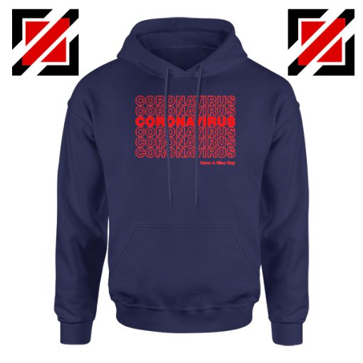 Coronavirus Repeating Navy Blue Hoodie