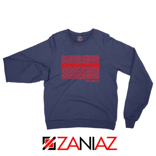 Coronavirus Repeating Navy Blue Sweatshirt