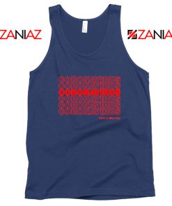 Coronavirus Repeating Navy Blue Tank Top