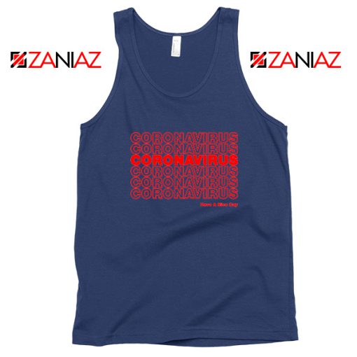 Coronavirus Repeating Navy Blue Tank Top