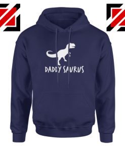 Daddy Saurus Navy Blue Hoodie