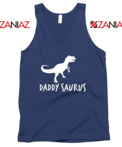 Daddy Saurus Navy Blue Tank Top