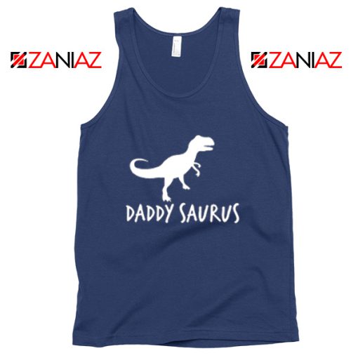 Daddy Saurus Navy Blue Tank Top