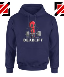 Deadpool Deadlift Navy Blue Hoodie