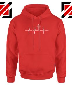 My Heartbeat Is The Cross Red Hoodie