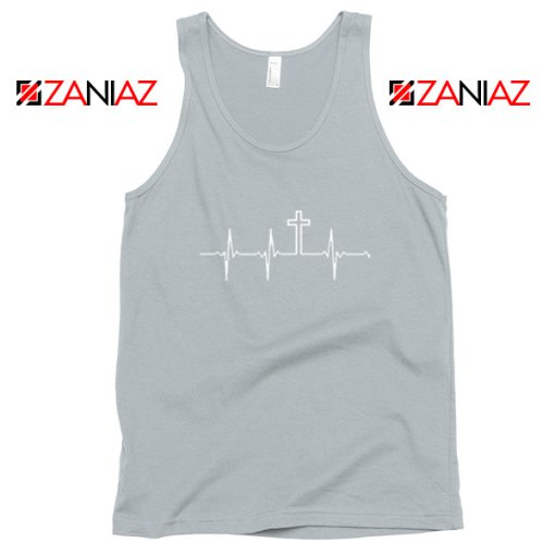 My Heartbeat Is The Cross Sport Grey Tank Top