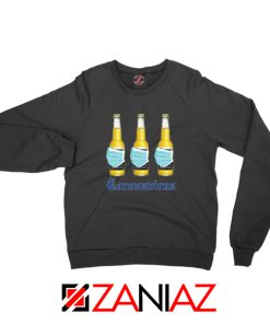 Quarantine Beer Mask Virus Black Sweatshirt