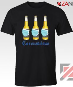 Quarantine Beer Mask Virus Black Tshirt