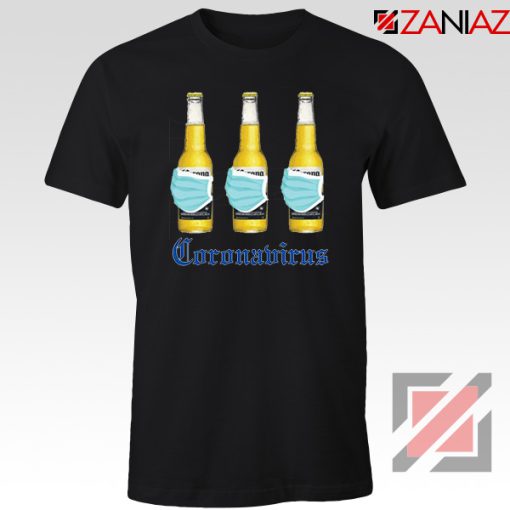 Quarantine Beer Mask Virus Black Tshirt