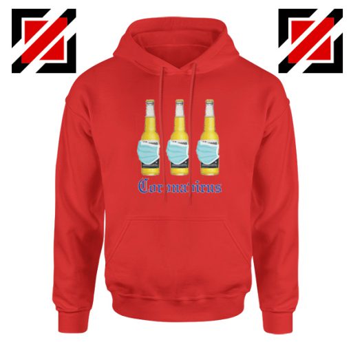 Quarantine Beer Mask Virus Red Hoodie