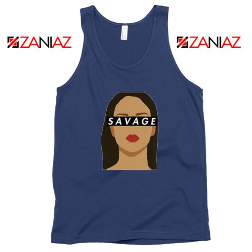 Rihanna Savage Navy Blue Tank Top