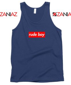 Rude Boy Rihanna Navy Blue Tank Top