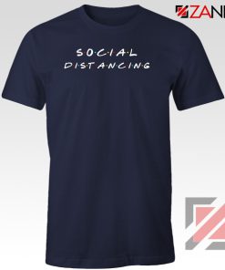 Social Distancing Friends Navy Blue Tshirt