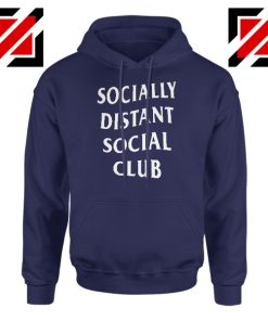 Socially Distant Social Club Navy Blue Hoodie