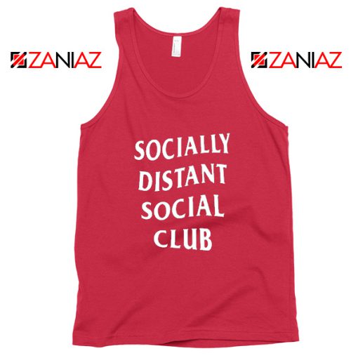 Socially Distant Social Club Red Tank Top