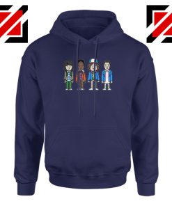 Stranger Things Characters Navy Blue Hoodie