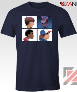 Stranger Things Characters Navy Blue Tshirt