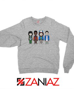 Stranger Things Characters Sport Grey Sweater