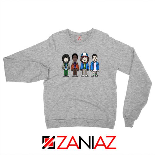 Stranger Things Characters Sport Grey Sweater