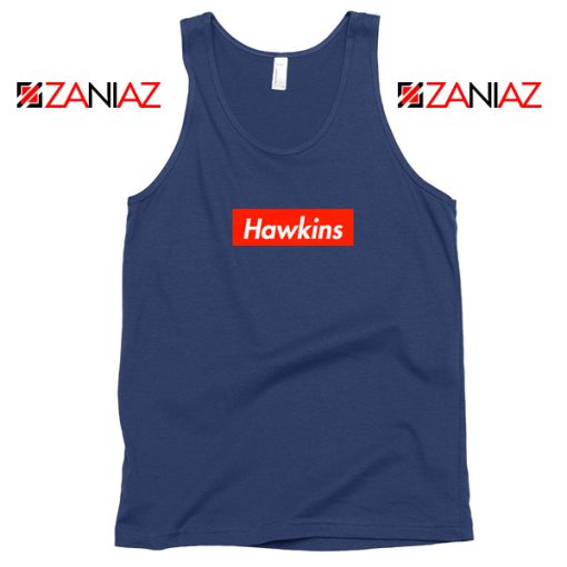 Stranger Things Hawkins White Navy Blue Tank Top