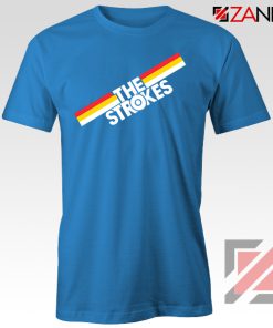 The Strokes Striped Graphic Blue Tshirt