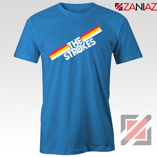 The Strokes Striped Graphic Blue Tshirt